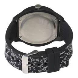 Fastrack Unisex Black Dial & Printed Straps Tees Wicked Lines Analogue Watch 38003PP19 image 4