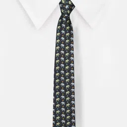 Tossido Men Black Printed Broad Tie image 2