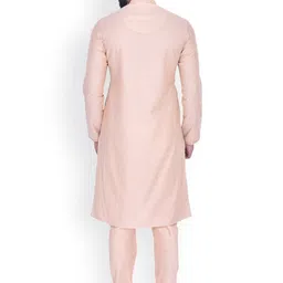 Manu Men Beige Solid Kurta with Churidar image 4