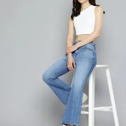 levi's Women's 726 Blue Flared Fit High Rise Jeans-picture-35