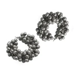 TEEJH Silver-Toned Circular Half Hoop Earrings image 4