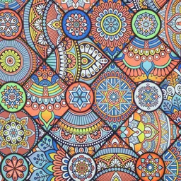 Cortina Blue & Orange Set of 2 Digital Printed Door Curtains image 2