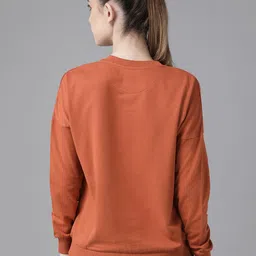 Roadster Women Rust Orange Sweatshirt image 2