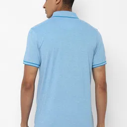 Allen Solly Men Blue Solid Polo Collar T-shirt image 4