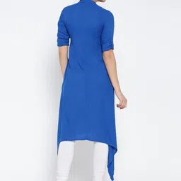 Vishudh Women Blue Solid Straight Kurta image 5