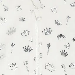 MINI KLUB Girls Off-White & Grey Printed Hooded Sweatshirt image 4