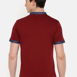 Dollar Men Red Solid Henley Neck T-shirt image 3