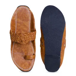 PANAHI Men Tan Brown Kolhapuris image 4