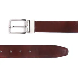 Tommy Hilfiger Men Navy Blue & Burgundy Reversible Leather Belt image 4