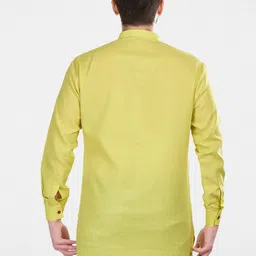 SHIWAM ETHNIX Men Green Manveer Cotton Kurta image 4