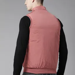 Van Heusen Mock Collar Sleeveless Slim Fit Reversible Bomber Jacket image 4