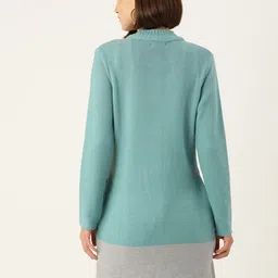 American Eye Cable Knit Longline Acrylic Cardigan image 2