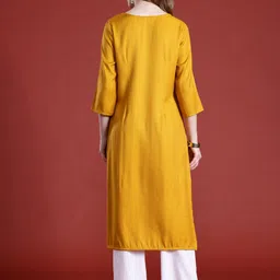 Anouk Striped Sequined Straight Kurta image 3