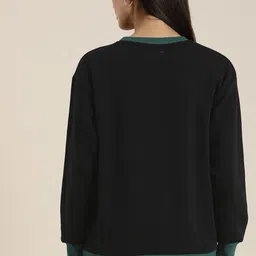 DILLINGER Women Black Printed Oversized Sweatshirt image 5