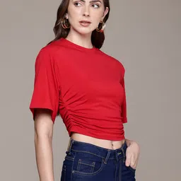 bebe Ruched Crop T-shirt image 4