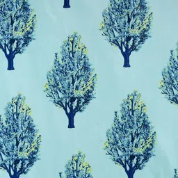 Cortina Blue Printed Single Curtain Curtain image 2