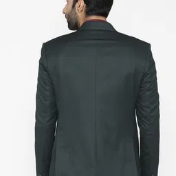Wintage Men Green Solid Tailored Fit Single-Breasted Formal Blazer image 2