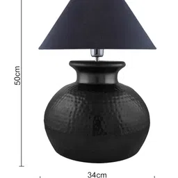 Homesake Black Solid Handcrafted Hammered Pitcher Table Lamp with Shade image 4