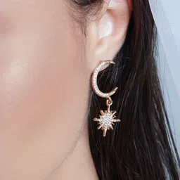 JOKER & WITCH Gold-Toned Crescent Shaped Drop Earrings-picture-34