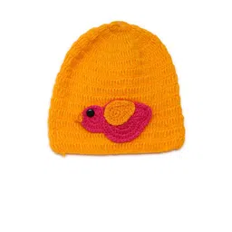CHUTPUT Unisex Yellow & White Solid Beanie image 4