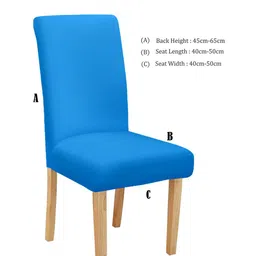 Cortina Set Of 6 Blue Solid Chair Covers image 4