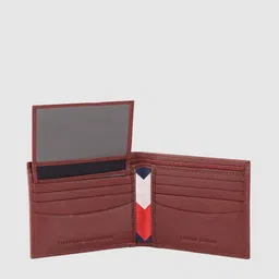 Tommy Hilfiger Men Burgundy Solid Leather Two Fold Wallet image 4