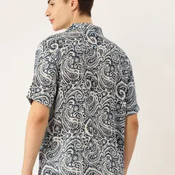 Rapra The Label Men Comfort Ethnic Motifs Printed Cuban Collar Relaxed Fit Casual Shirt image 2