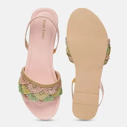 Marc Loire Women Pink Printed Open Toe Flats image 4