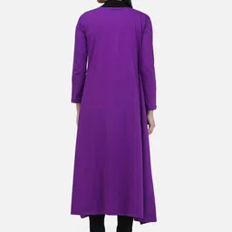 SCORPIUS Women Purple Solid Open-Front Longline Shrug image 3