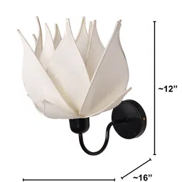 Fos Lighting Off-White & Black Solid Lotus Shaped Wallchiere image 4