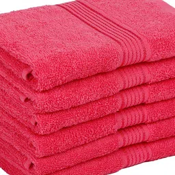 kopa BIANCA Pink Set Of 6 Solid 380 GSM Cotton Hand Towels image 3