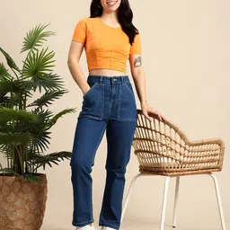 Mast & Harbour Women Straight Fit Stretchable Jeans image 3