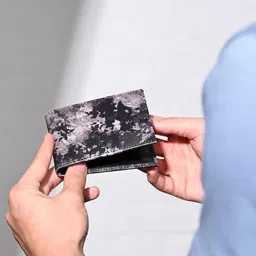 HALDEN Men Textured Embellished Leather RFID Two Fold Wallet image 5