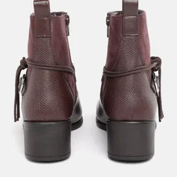 Allen Solly Women Buckle Detailing Block Heel Boots image 5