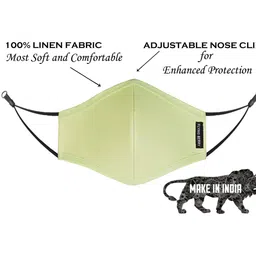 FLYING BERRY Pack Of 2 Lime Green Solid 3-Ply Reusable Anti Pollution N95 Masks image 3