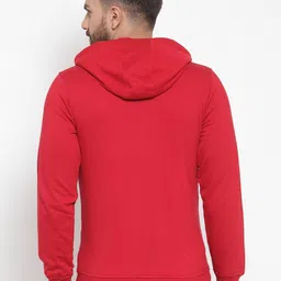 Kalt Men Red Solid Hooded Sweatshirt image 4