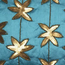 Alina decor Teal Blue & Gold-Toned Set of 2 Embellished Square Cushion Covers image 3