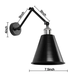 Homesake Black Solid Handcrafted Swing Arm Light image 5