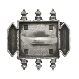 TEEJH Oxidized Silver-Toned & Red Enameled Finger Ring image 5