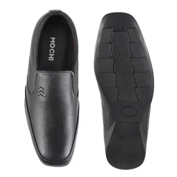 Mochi Men Black Leather Semiformal Slip-Ons image 2