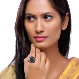 Silvermerc Designs Women Handcrafted 92.5 Sterling Silver Oxidised Ring image 2