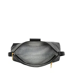 ENOKI Black Structured Sling Bag with Applique image 5