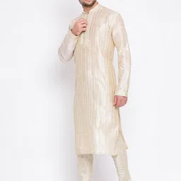 here&now x sanwara Sanwara Men Beige Solid Kurta with Churidar image 3