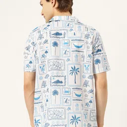 Rapra The Label Men Relaxed Printed Cuban Collar Casual Shirt image 3