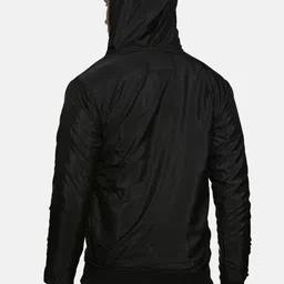 Campus Sutra Men Black Solid Bomber Jacket image 2