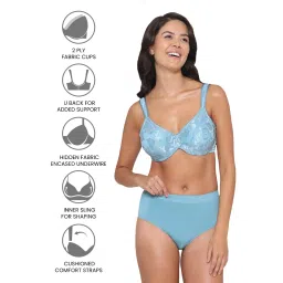 Wacoal Womens Awareness Non Padded Wired Full Cup Plus Size Support Bra-Blue image 5