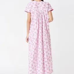 AV2 Pink & White Printed Maternity Nightdress image 2