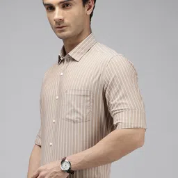 Arrow Manhattan Slim Fit Opaque Striped Pure Cotton Formal Shirt image 4