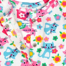 candy cot Infant Kids Pack Of 2 Multicoloured Printed Organic Cotton Rompers image 4