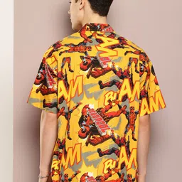 Kook N Keech Marvel Pure Cotton Deadpool Printed Drop-Shoulder Relaxed Fit Casual Shirt image 4